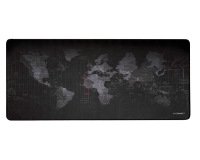 Alfombrilla para raton q-connect xxl negra con diseño mapa del mundo 900x400 mm