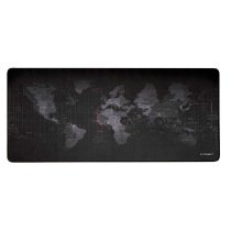 alfombrilla para raton q-connect xxl negra con diseao mapa del mundo 900x400 mm