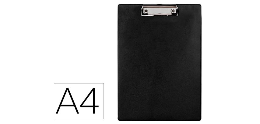 Portanotas q-connect plastico 50% reciclado din a4 negro grosor 2,1 mm