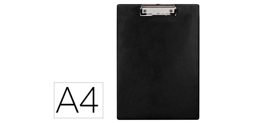 Portanotas q-connect plastico 50% reciclado din a4 negro grosor 2,1 mm