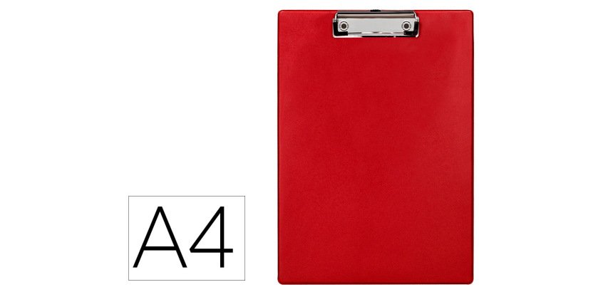 Portanotas q-connect plastico 50% reciclado din a4 rojo grosor 2,1 mm