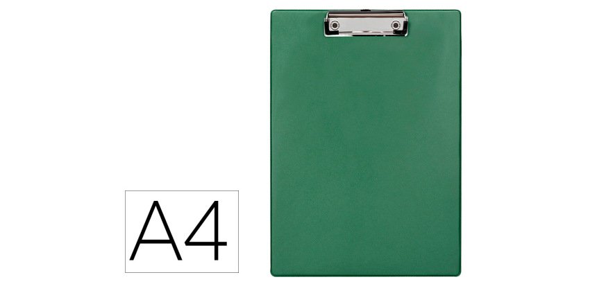 Portanotas q-connect plastico 50% reciclado din a4 verde oliva grosor 2,1 mm