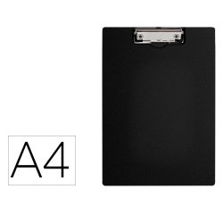 Carpeta q-connect miniclip superior din a4 plastico 50% reciclado negro grosor 2,1 mm