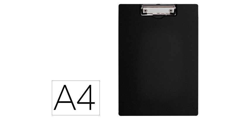 Carpeta q-connect miniclip superior din a4 plastico 50% reciclado negro grosor 2,1 mm