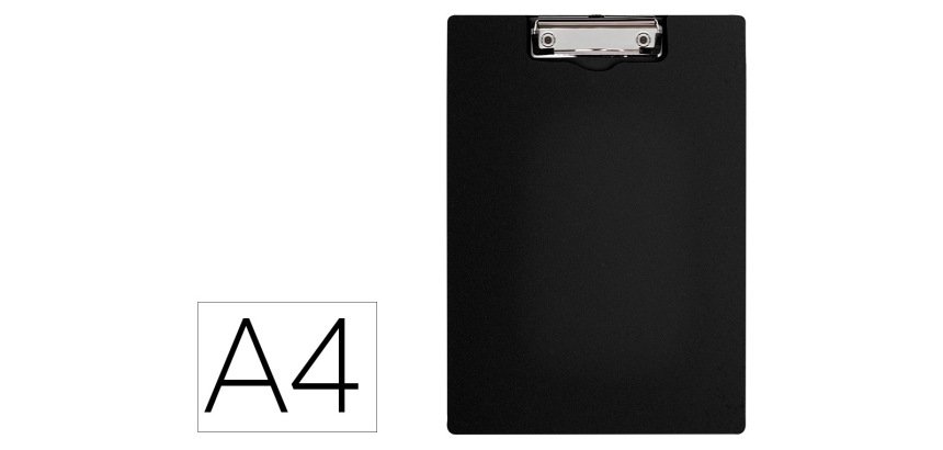 Carpeta q-connect miniclip superior din a4 plastico 50% reciclado negro grosor 2,1 mm