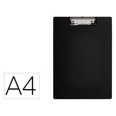 Carpeta q-connect miniclip superior din a4 plastico 50% reciclado negro grosor 2,1 mm