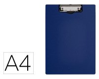 Carpeta q-connect miniclip superior din a4 plastico 50% reciclado azul grosor 2,1 mm