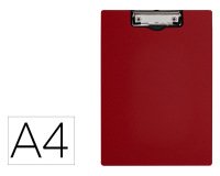 Carpeta q-connect miniclip superior din a4 plastico 50% reciclado rojo grosor 2,1 mm