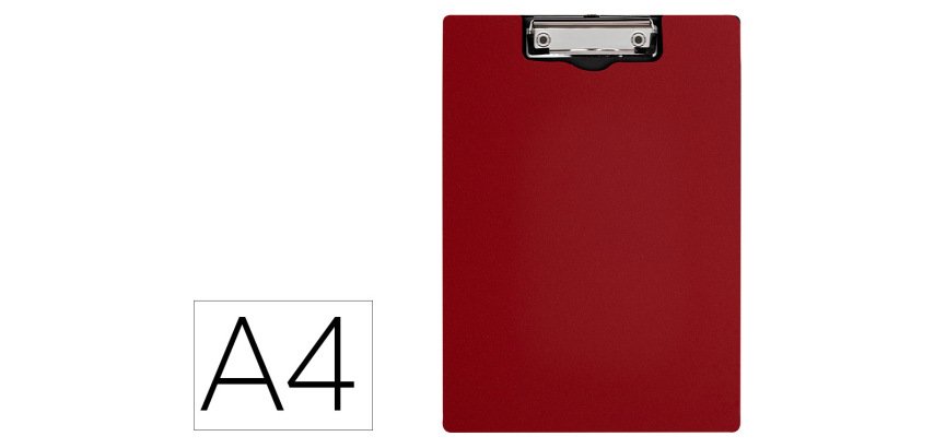 Carpeta q-connect miniclip superior din a4 plastico 50% reciclado rojo grosor 2,1 mm