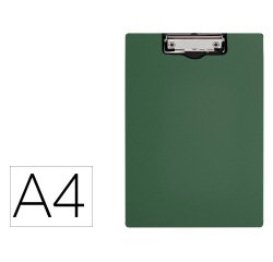 Carpeta q-connect miniclip superior din a4 plastico 50% reciclado verde oliva grosor 2,1 mm