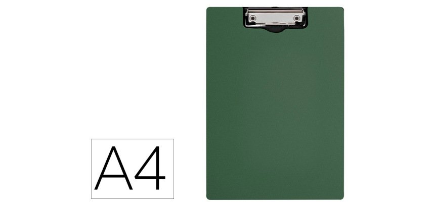 Carpeta q-connect miniclip superior din a4 plastico 50% reciclado verde oliva grosor 2,1 mm