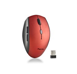 Raton ngs bee 800/1200/1600 dpi inalambrico 5 botones receptor usb-a 2,4 ghz color rojo