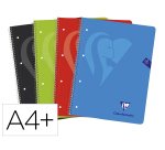 Cuaderno espiral clairefontaine notebook tapa polipropileno din a4+ micro 120h 90 gr 5 bandas color