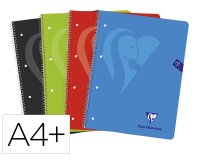 Cuaderno espiral clairefontaine notebook tapa polipropileno din a4+ micro 120h 90 gr 5 bandas color