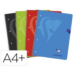 Cuaderno espiral clairefontaine notebook tapa polipropileno din a4+ micro 120h 90 gr 5 bandas color