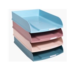 Bandejas de correo Skandi - 346x255x243 mm, A4+ - Colores surtidos