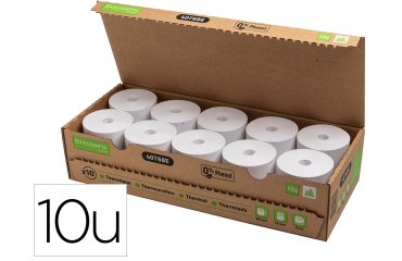 Papel térmico Exacompta sin PLÁSTICO SBPA FSC 80 x Ø 72 mm x 76m 48g 40768E 1 capa con impresión en reverso FSC