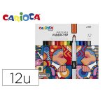 Rotulador carioca plus prisma fiber-tip de punta de fibra caja de 12 unidades colores surtidos