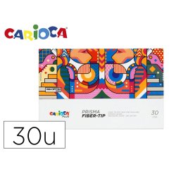 Rotulador carioca plus prisma fiber-tip de punta de fibra caja premium de 30 unidades colores surtidos
