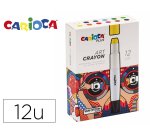 Lapices de cera carioca plus art crayon caja premium de 12 unidades colores surtidos