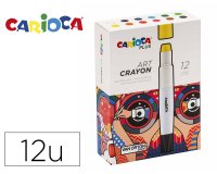 Lapices de cera carioca plus art crayon caja premium de 12 unidades colores surtidos