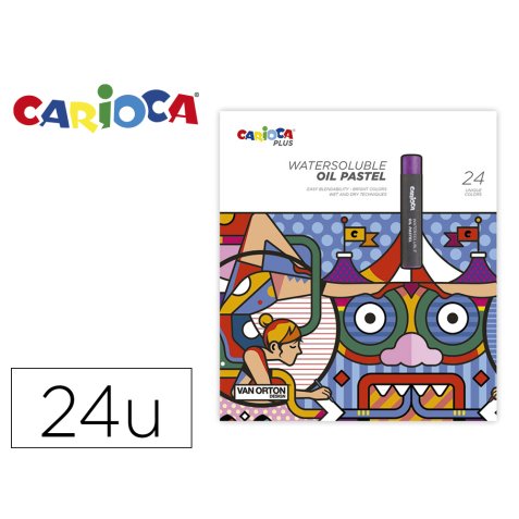 Lapices pastel carioca plus al oleo caja de 24 unidades colores surtidos