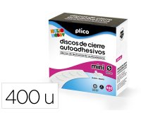 Disco de cierre plico velcro autoadhesivo mini 10 mm color blanco caja de 400 unidades
