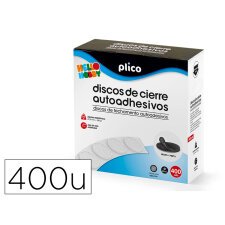 Disco de cierre plico velcro autoadhesivo mini 10 mm color blanco caja de 400 unidades