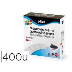 Disco de cierre plico velcro autoadhesivo mini 10 mm color blanco caja de 400 unidades