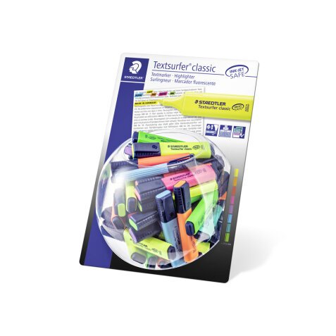 Rotulador staedtler textsurfer classic 364 fluorescente neon expositor de 100 unidades colores