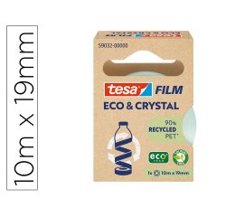 Cinta adhesiva tesa film eco&cristal transparente 10 mt x 19 mm