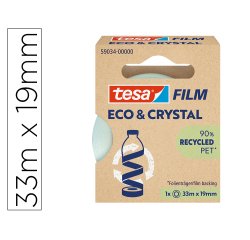 Cinta adhesiva tesa film eco&cristal transparente 33 mt x 19 mm