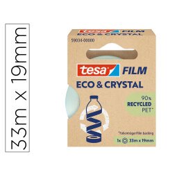 Cinta adhesiva tesa film eco&cristal transparente 33 mt x 19 mm