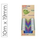 Miniportarrollo tesa film eco&cristal con 1 cinta 10 m x 19 mm colores surtidos