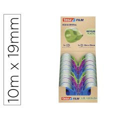 Miniportarrollo tesa film eco&cristal con 1 cinta 10 m x 19 mm colores surtidos