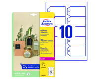 Etiqueta colgante avery blanca 90x50 mm imprimible doble cara plastico 190 mc pack de 100 unidades