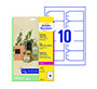 Etiqueta colgante avery blanca 90x50 mm imprimible doble cara plastico 190 mc pack de 100 unidades