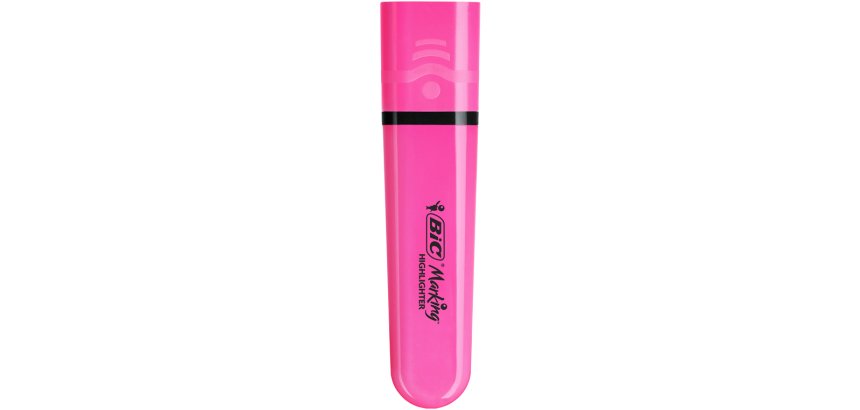 Rotulador bic flat fluorescente rosa neon caja de 12 unidades