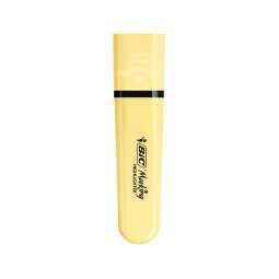 Rotulador bic flat fluorescente amarillo pastel caja de 12 unidades