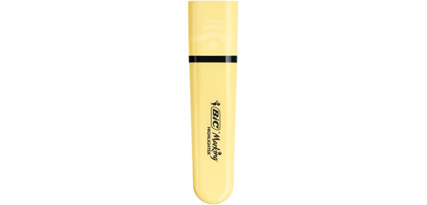 Rotulador bic flat fluorescente amarillo pastel caja de 12 unidades