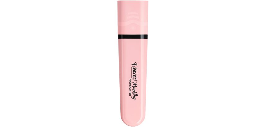 Rotulador bic flat fluorescente rosa pastel caja de 12 unidades