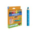 Lapices de colores bic multisuperficies triangulares mina borrable caja de 10 unidades colores surtidos +