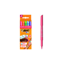 Rotulador bic kids tattoo caja de 5 unidades colores surtidos + 10 plantillas