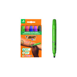 Rotulador bic kids tattoo sello caja de 5 unidades colores surtidos