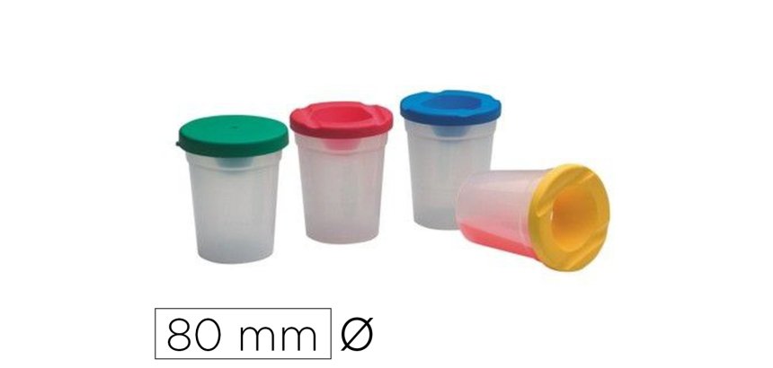 Bote faibo mezclador de pinturas inderramable con tapa colores alto 95 mm diametro 80 mm