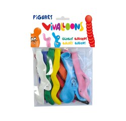 Globo 100% latex biodegradable forma figuras colores surtidos blister de 10 unidades