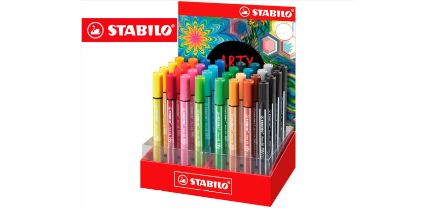 Rotulador stabilo acuarelable pen 68 max arty line expositor de 32 unidades colores surtidos