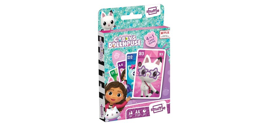 Baraja de cartas shuffle infantil gabby's dollhouse