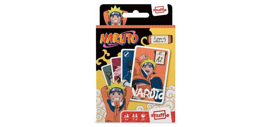 Baraja de cartas shuffle infantil naruto 3+1