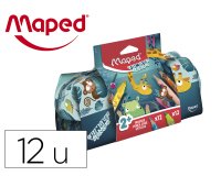 Bolso escolar portatodo maped ungle fever con 12 rotuladores colores surtidos + 12 lapices de colores